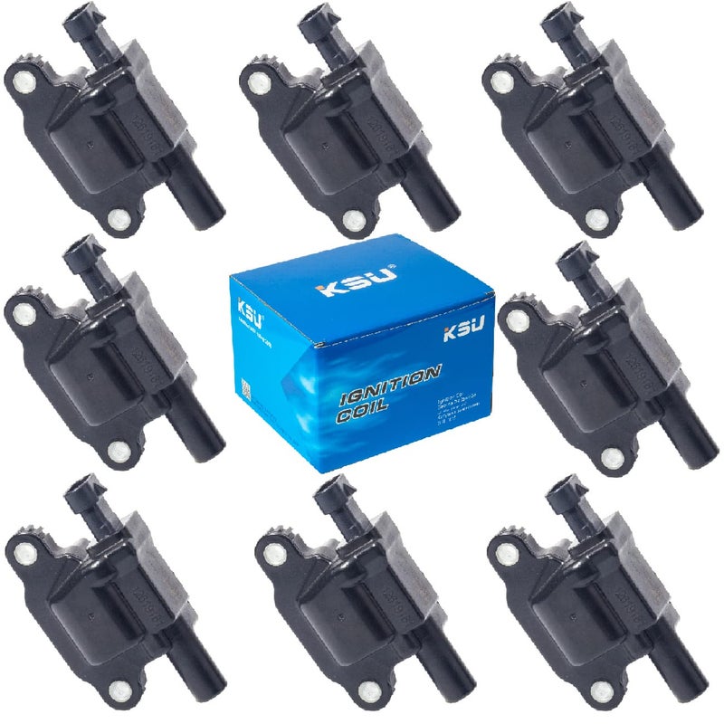 KSU Compatible With 12611424 Ignition Coil Pack Tahoe Silverado Impala Cadillac CTS Chevy GMC Pontiac Yukon Buick Allure Lacrosse SSR Canyon Savanna Hummer Grand Prix Saab Express 1500 2500 ï¼ˆ8Pack)ï¼‰ - Image 1